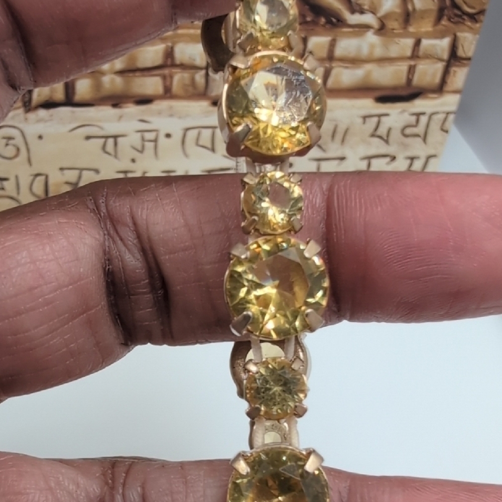 J. Crew Gold Stretch Bracelet with Yellow Stones - Picture 5 of 6